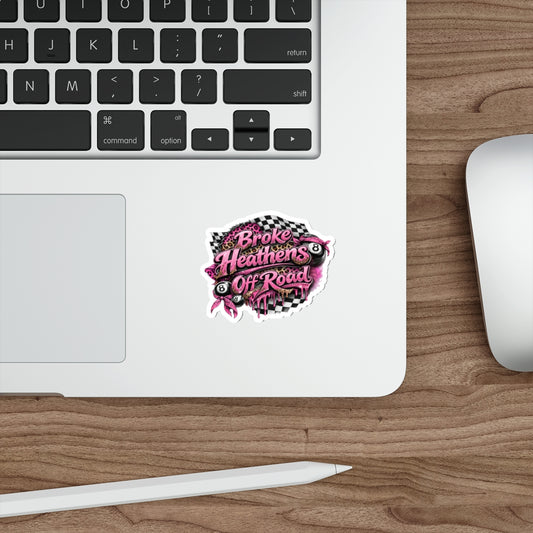 Broke Heathens Off Road Sticker — Pink Checkerboard