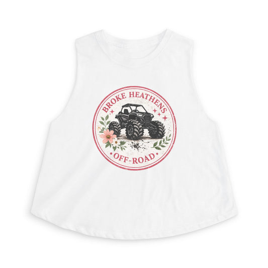 Broke Heathens Off-Roa Floral Crop Tank
