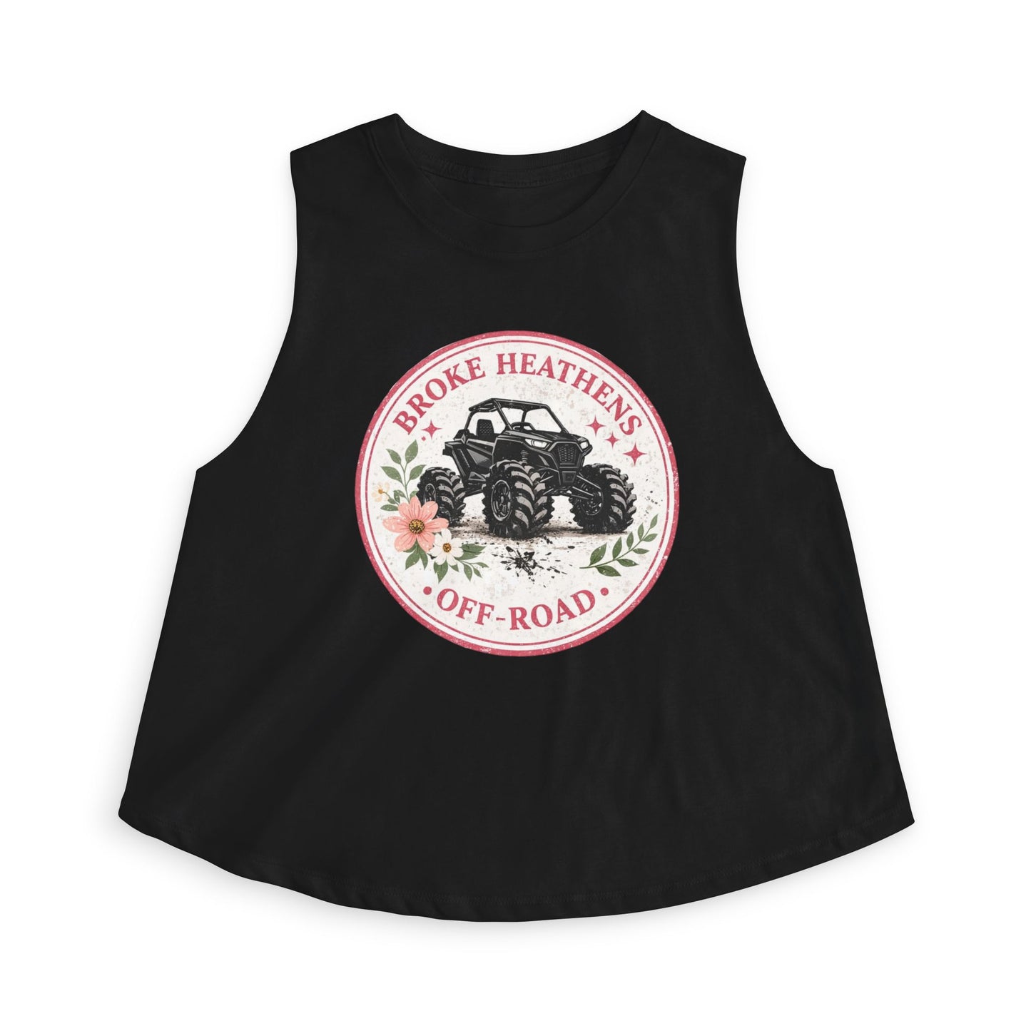 Broke Heathens Off-Roa Floral Crop Tank
