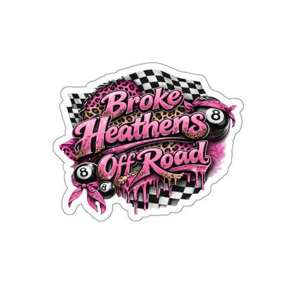 Broke Heathens Off Road Sticker — Pink Checkerboard