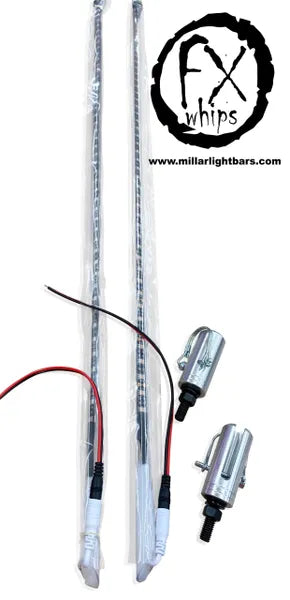 *PAIR* GREEN LED LIGHT WHIP